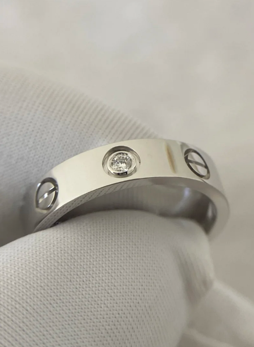 [⭐moonlume]LOVE RING 4MM 1 DIAMOND SILVER