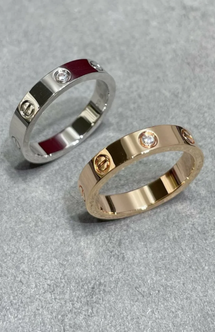 [⭐moonlume]LOVE RING 4MM 1 DIAMOND SILVER
