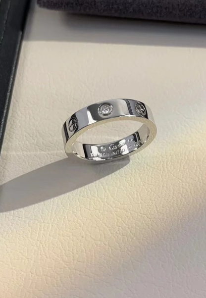 [⭐moonlume]LOVE RING 4MM 1 DIAMOND SILVER