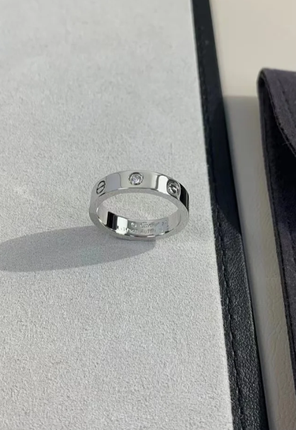 [⭐moonlume]LOVE RING 4MM 1 DIAMOND SILVER