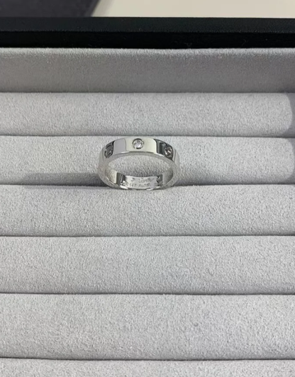 [⭐moonlume]LOVE RING 4MM 1 DIAMOND SILVER