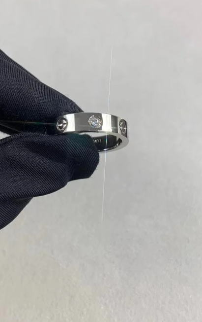 [⭐moonlume]LOVE RING 4MM 1 DIAMOND SILVER