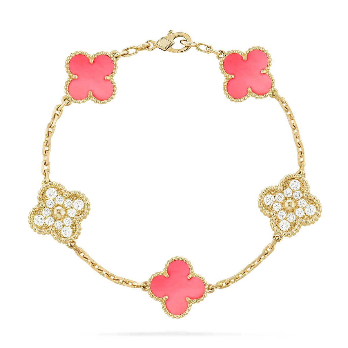 [⭐moonlume] CLOVER 5 MOTIFS  PINK MOP BRACELET COLLECTION