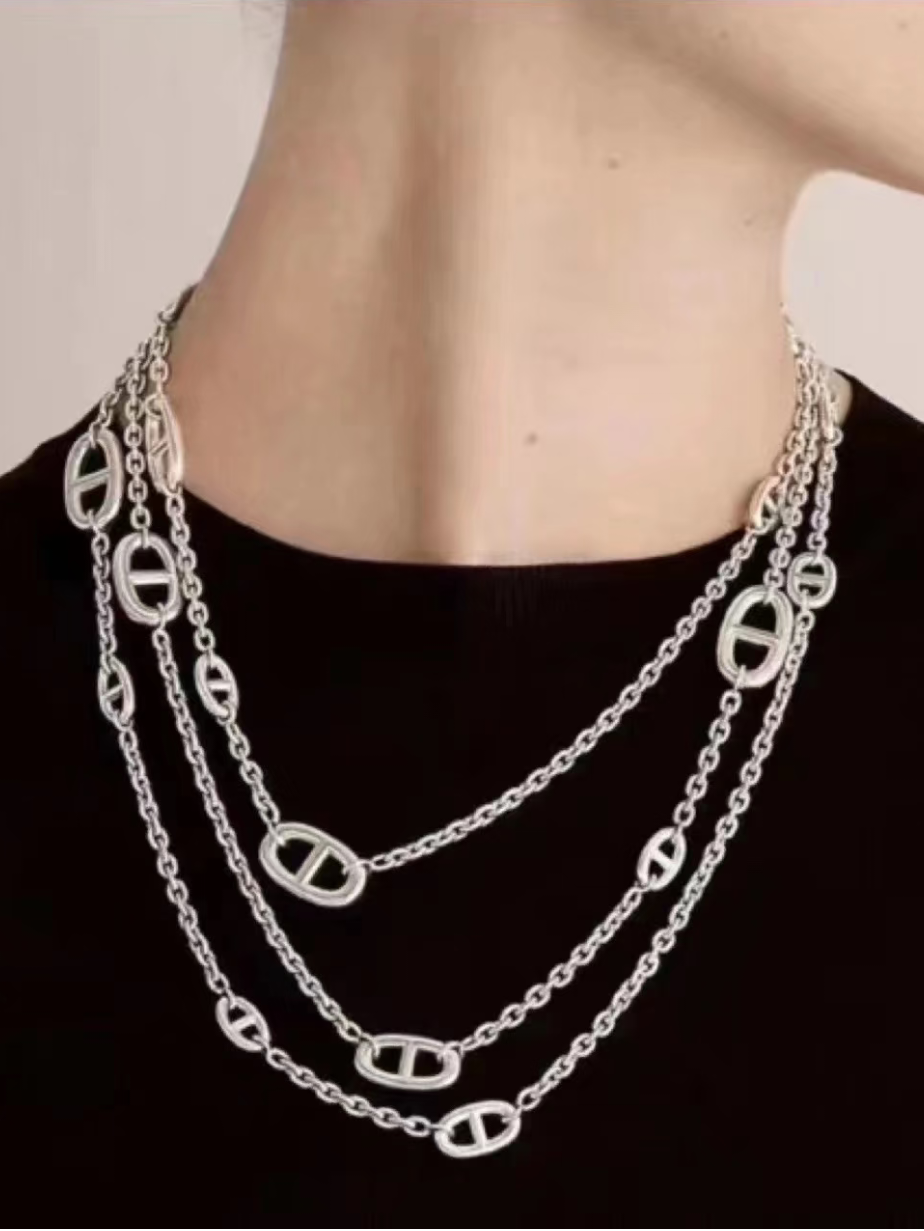 [⭐moonlume]Classic Silver Sweater Chain