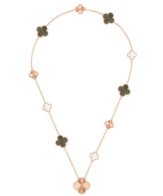 [⭐moonlume]DETACHABLE CLOVER 15(11+4) FLOWER SILVER NECKLACE SET