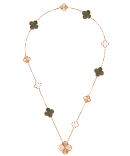 [⭐moonlume]DETACHABLE CLOVER 15(11+4) FLOWER SILVER NECKLACE SET
