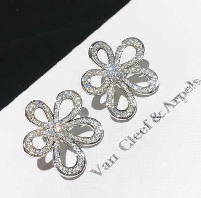 [⭐moonlume]FLOWERLACE EARRINGS FULL DIAMONDS