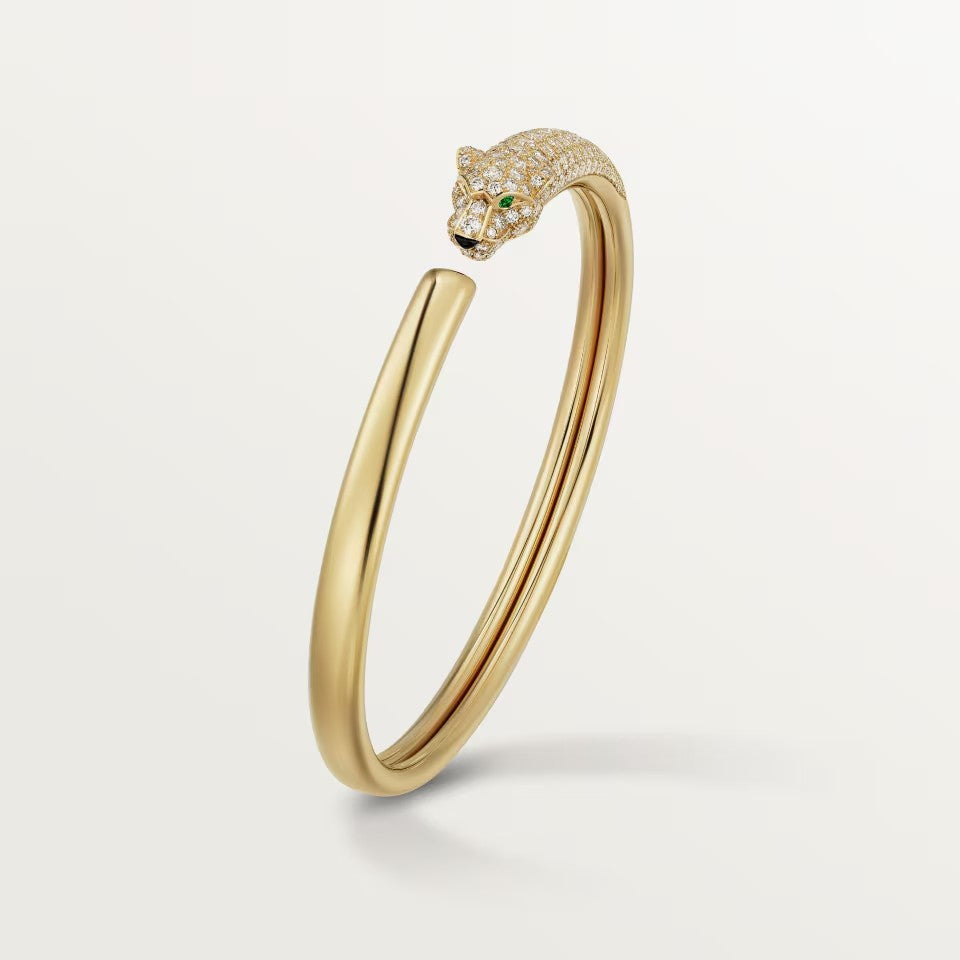 [⭐moonlume]PANTHERE HALF DIAMOND OPEN BRACELET
