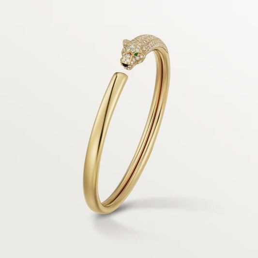 [⭐moonlume]PANTHERE HALF DIAMOND OPEN BRACELET
