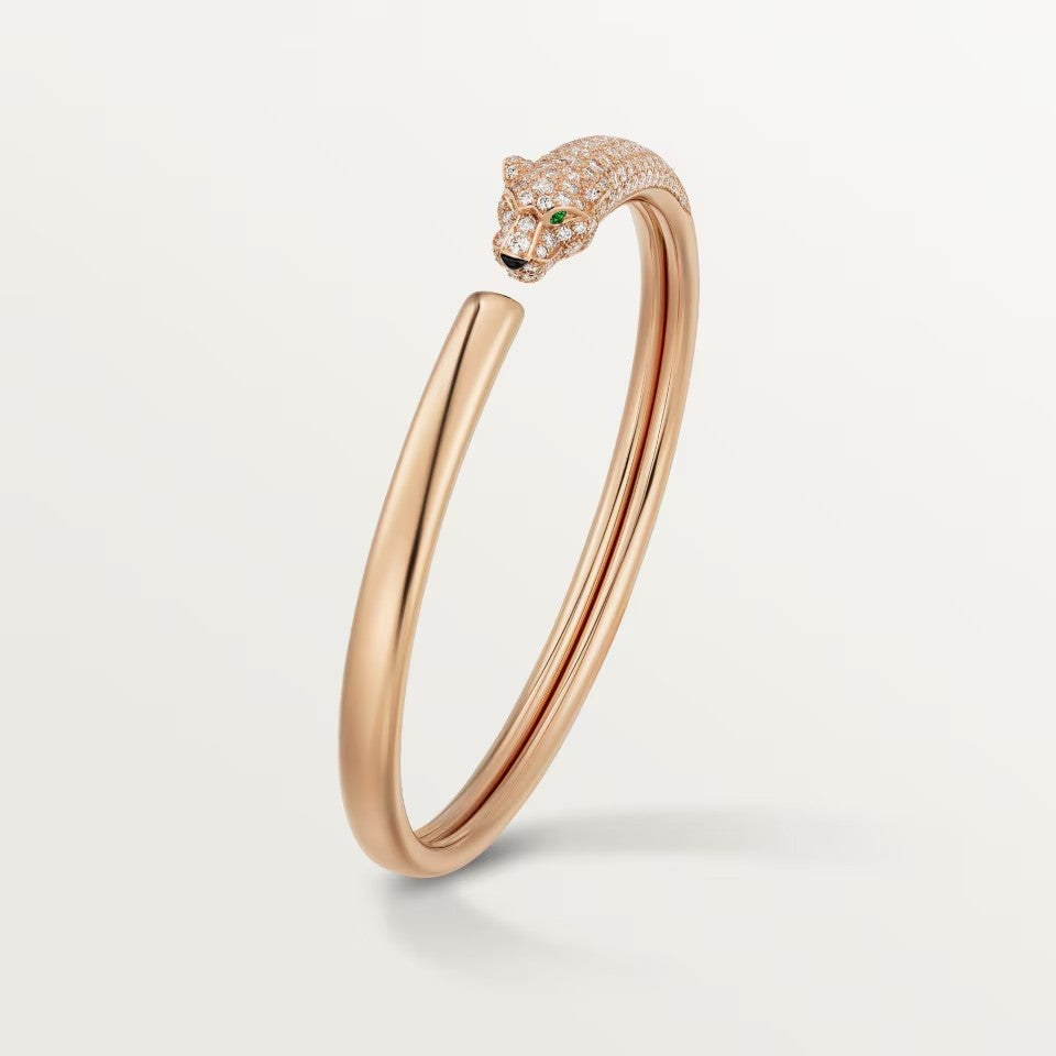 [⭐moonlume]PANTHERE HALF DIAMOND OPEN BRACELET