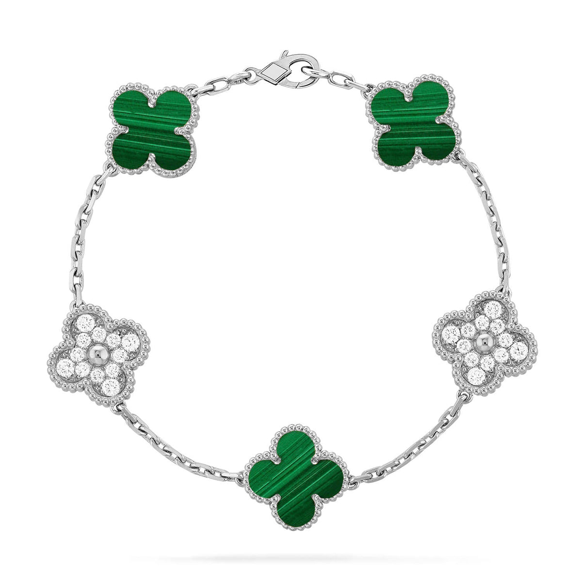 [⭐moonlume] CLOVER 5 MOTIF MALACHITE BRACELET COLLECTION
