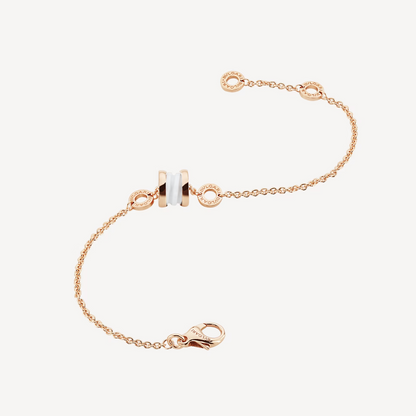 [⭐moonlume]ZERO 1 SOFT PINK GOLD AND WHITE CERAMIC BRACELET
