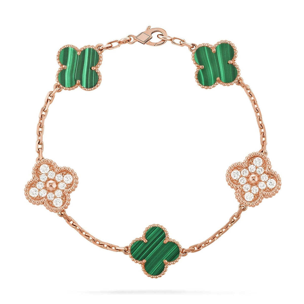 [⭐moonlume] CLOVER 5 MOTIF MALACHITE BRACELET COLLECTION