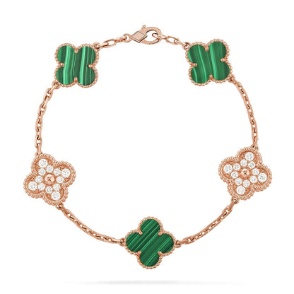 [⭐moonlume] CLOVER 5 MOTIF MALACHITE BRACELET COLLECTION