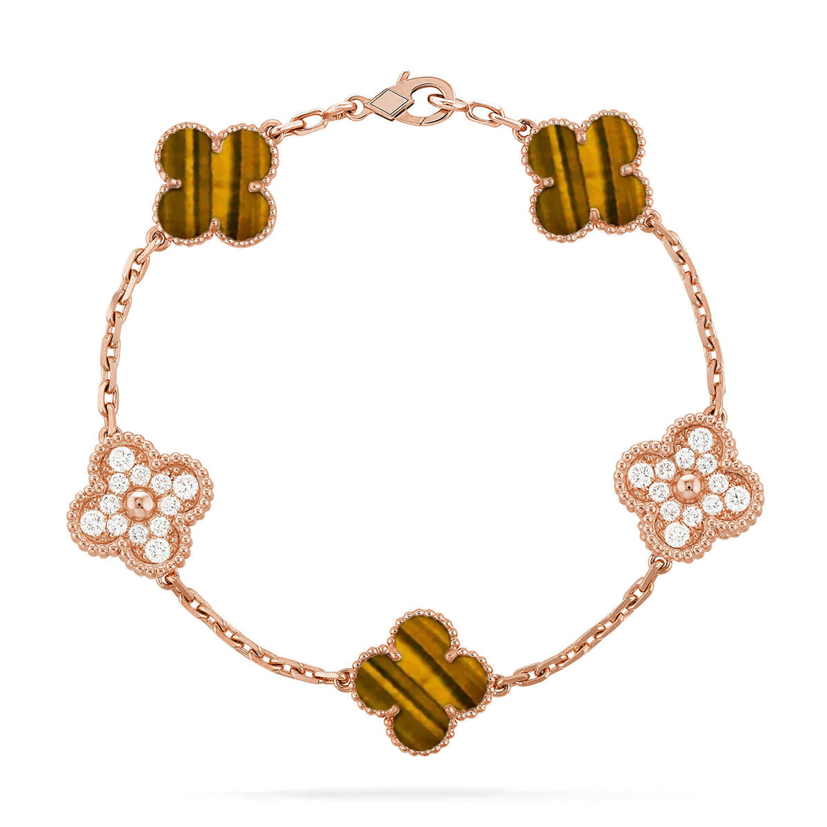 [⭐moonlume] CLOVER 5 MOTIFS TIGER EYE BRACELET COLLECTION
