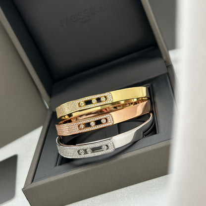 [⭐moonlume]Move Noa Rose Gold Pavé Diamond Bangle Bracelet