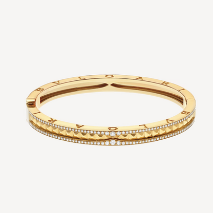 [⭐moonlume]ZERO 1 SPIRAL AND PAVED DIAMOND GOLD BRACELET