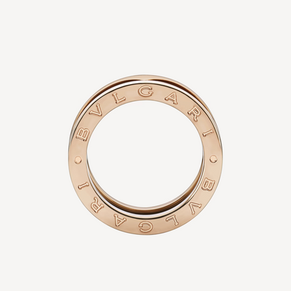 [⭐moonlume]ZERO 1 TWO-BAND LOOPS AND BLACK CERAMIC PINK GOLD RING