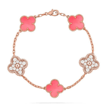 [⭐moonlume] CLOVER 5 MOTIFS  PINK MOP BRACELET COLLECTION