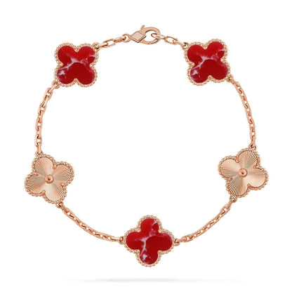[⭐moonlume]CLOVER 5 MOTIF RED PATTERN BRACELET COLLECTION