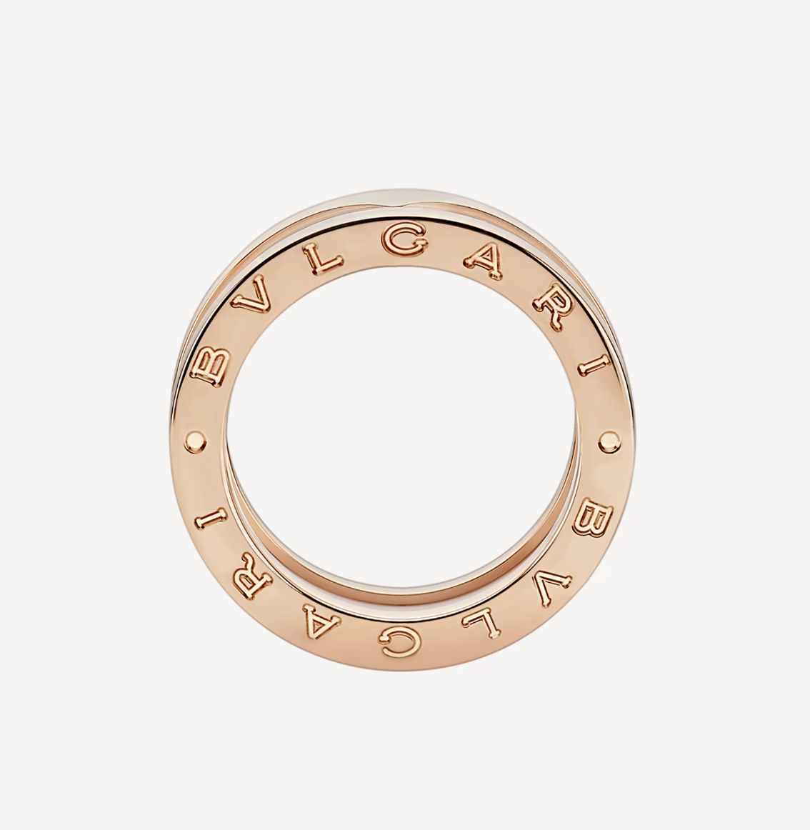 [⭐moonlume]ZERO 1 TWO-BAND LOOPS AND WHITE CERAMIC SPIRAL PINK GOLD RING