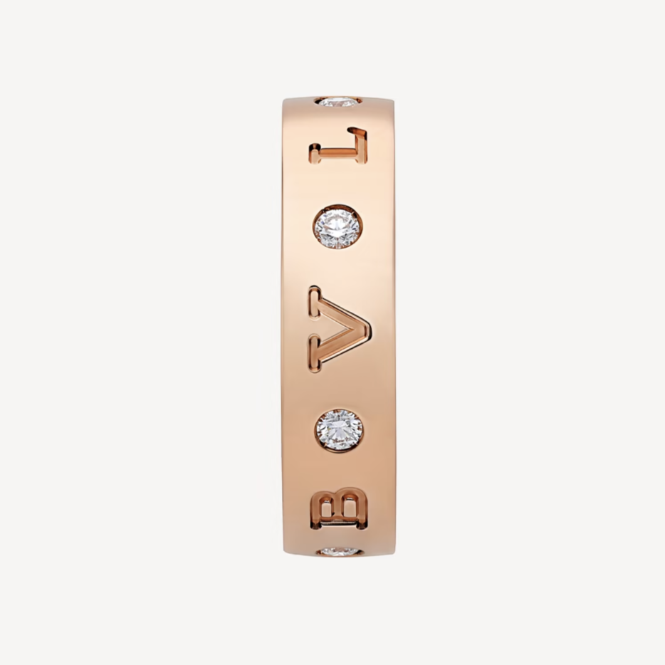 [⭐moonlume]ZERO 1 ESSENTIAL PINK GOLD BAND WITH DIAMONDS RING
