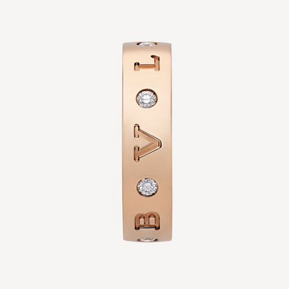 [⭐moonlume]ZERO 1 ESSENTIAL PINK GOLD BAND WITH DIAMONDS RING