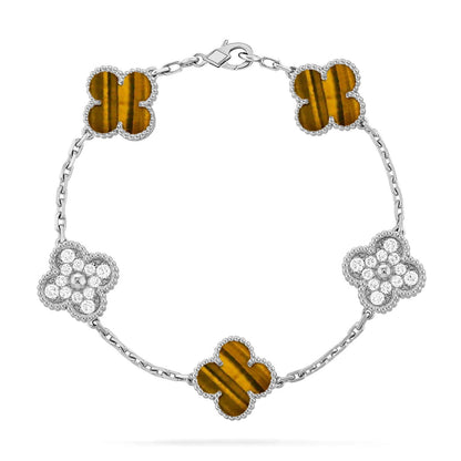 [⭐moonlume] CLOVER 5 MOTIFS TIGER EYE BRACELET COLLECTION