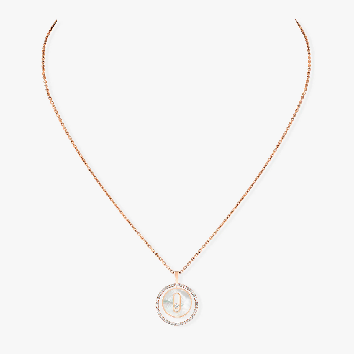 [⭐moonlume]Demo MOVE 1 DIAMOND WHITE MOTHER OF PEARL PINK GOLD DIAMOND NECKLACE