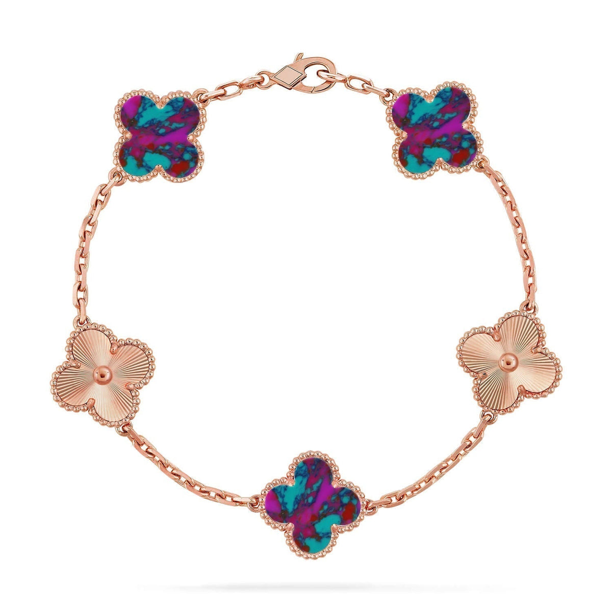 [⭐moonlume]CLOVER 5 MOTIF COLOR GEMSTONES BRACELET COLLECTION