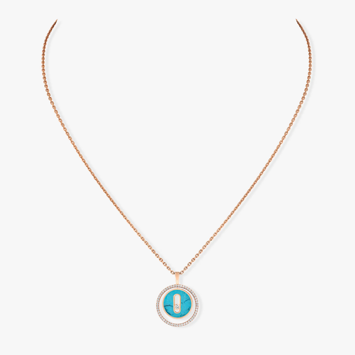 [⭐moonlume]Demo MOVE 1 DIAMOND TURQUOISE PINK GOLD DIAMOND NECKLACE