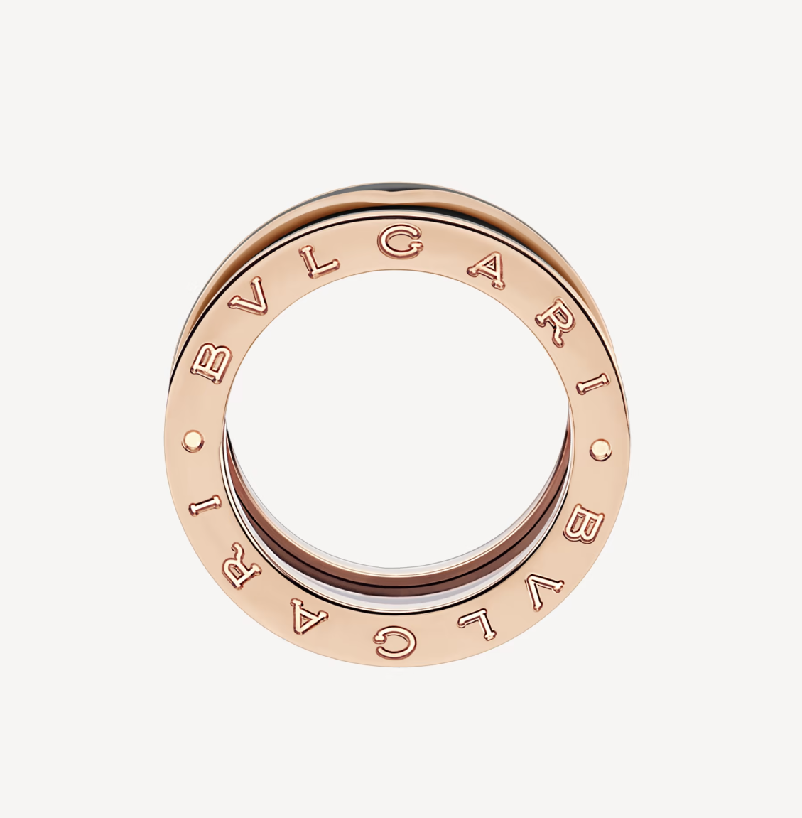 [⭐moonlume]ZERO 1 TWO-BAND WITH MATTE BLACK CERAMIC PINK GOLD RING