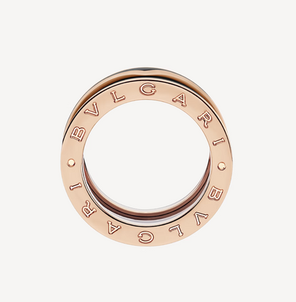 [⭐moonlume]ZERO 1 TWO-BAND WITH MATTE BLACK CERAMIC PINK GOLD RING