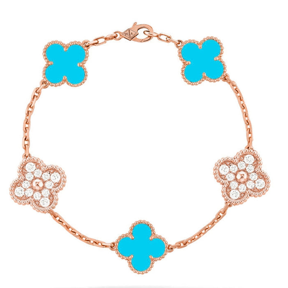 [⭐moonlume] CLOVER 5 MOTIF TURQUOISE BRACELET COLLECTION