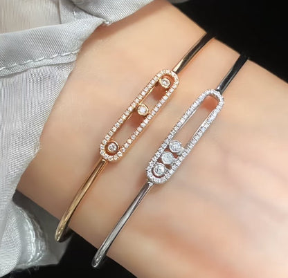 [⭐moonlume]Move Pavé Diamond Bangle Bracelet M