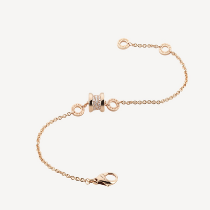 [⭐moonlume]ZERO 1 SOFT PINK GOLD WITH PAVED DIAMONDS ON THE SPIRAL BRACELET