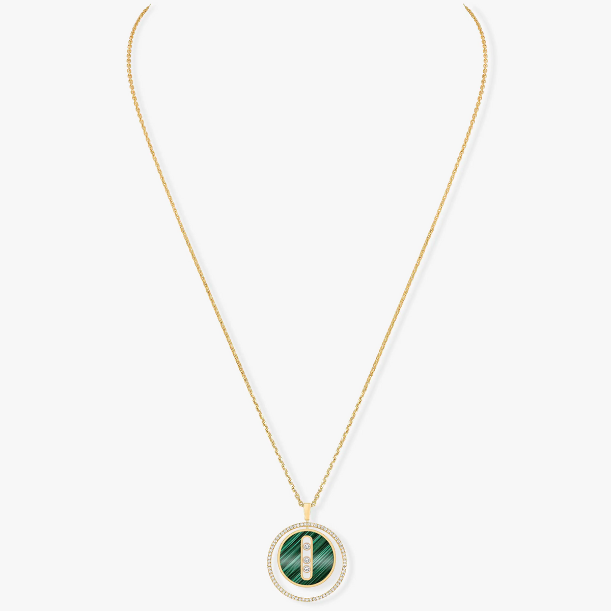 [⭐moonlume]Demo MOVE 3 DIAMOND MALACHITE GOLD DIAMOND NECKLACE