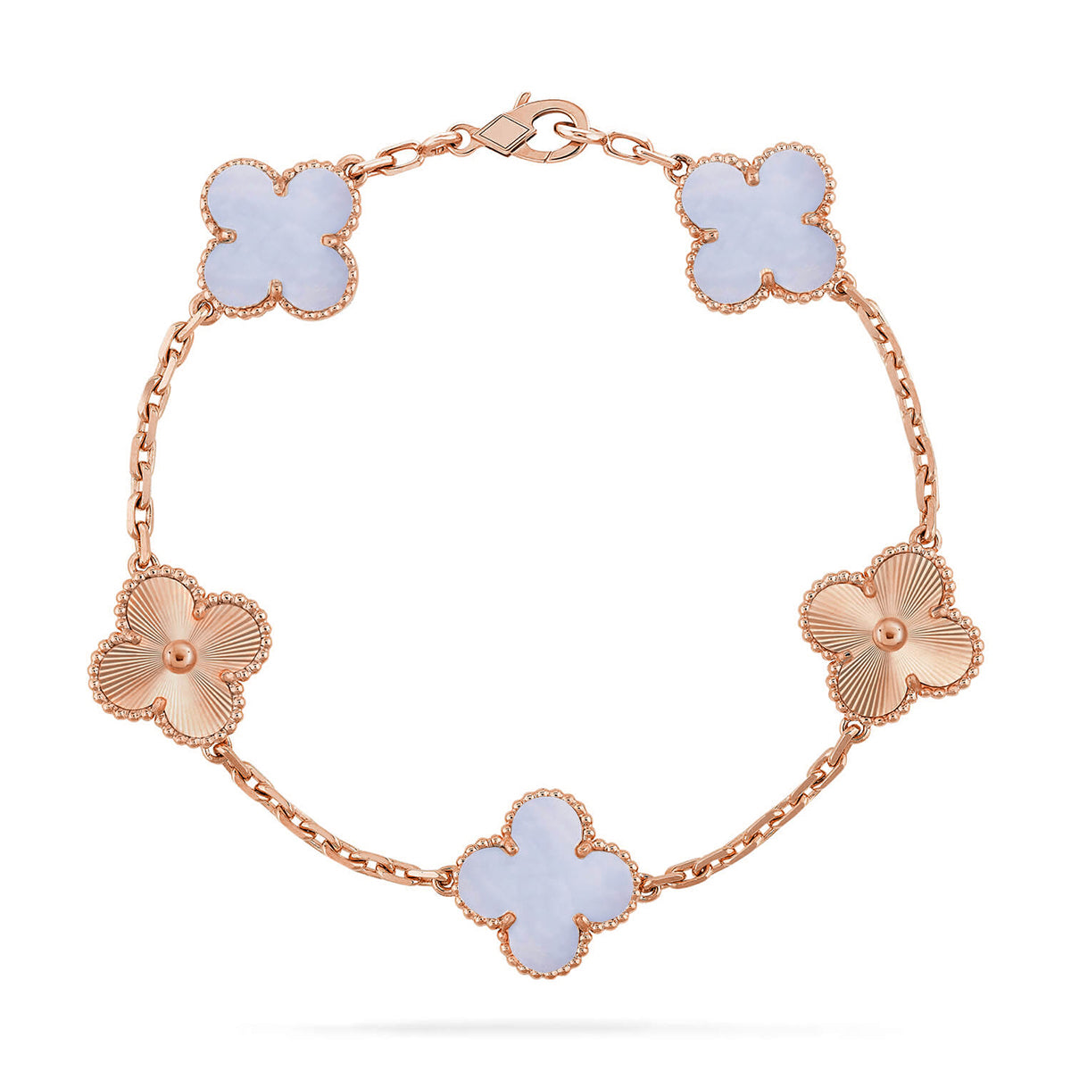 [⭐moonlume] CLOVER 5 MOTIF PURPLE CHALCEDONY BRACELET COLLECTION