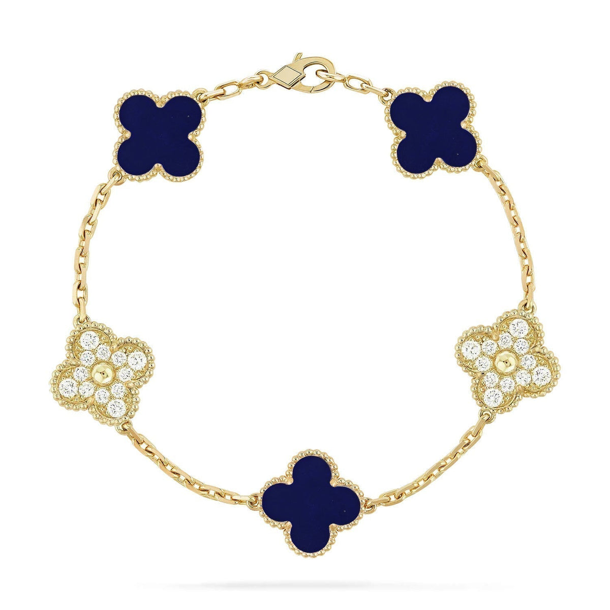 [⭐moonlume]CLOVER 5 MOTIF LAPIS LAZULI BRACELET COLLECTION