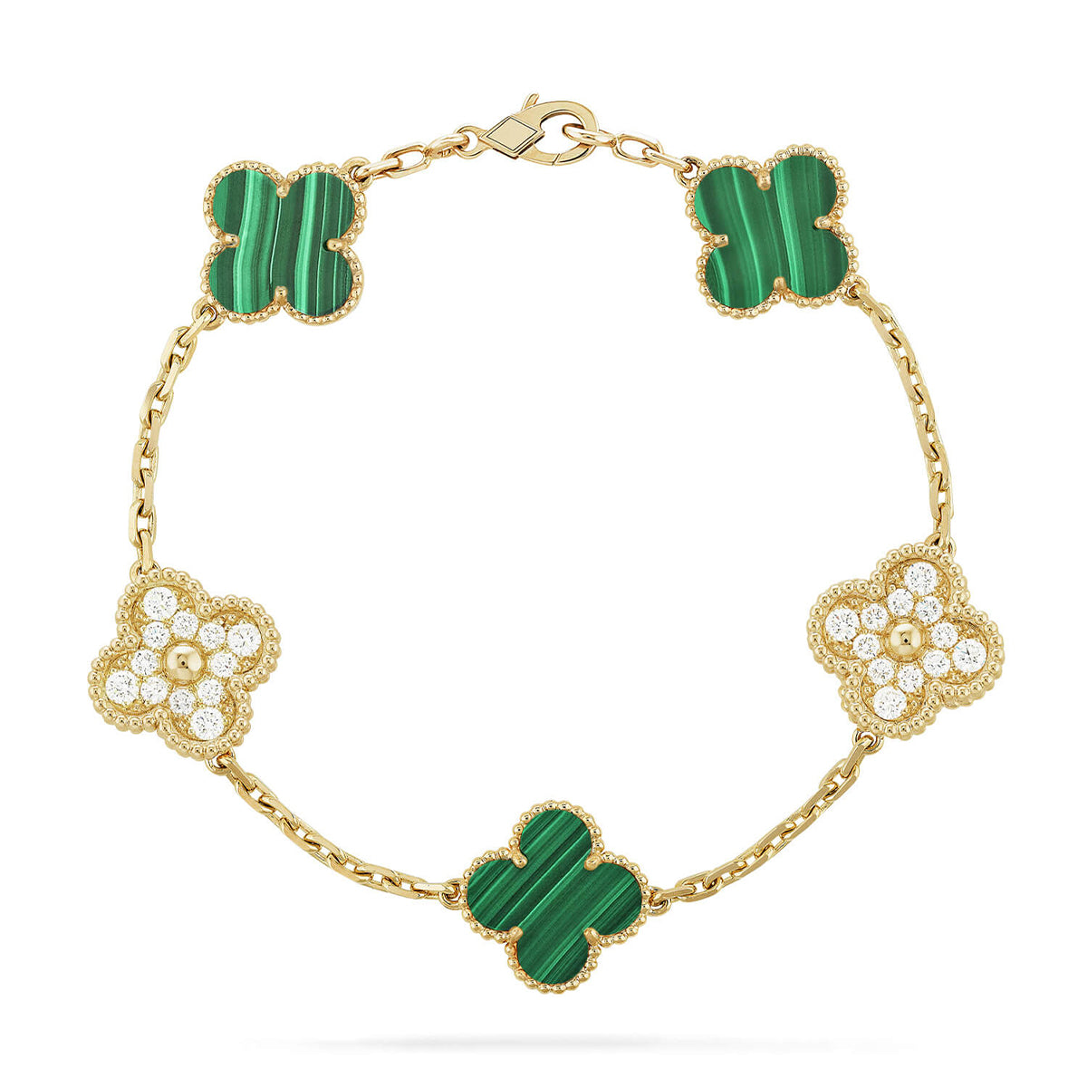 [⭐moonlume] CLOVER 5 MOTIF MALACHITE BRACELET COLLECTION