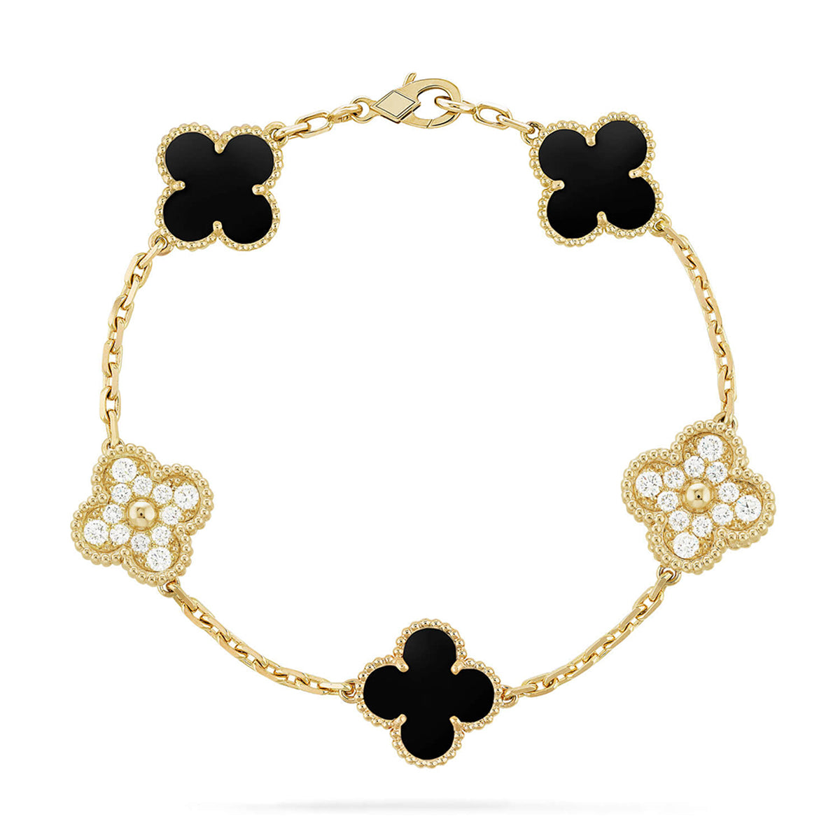 [⭐moonlume] CLOVER 5 MOTIF ONYXS BRACELET COLLECTION