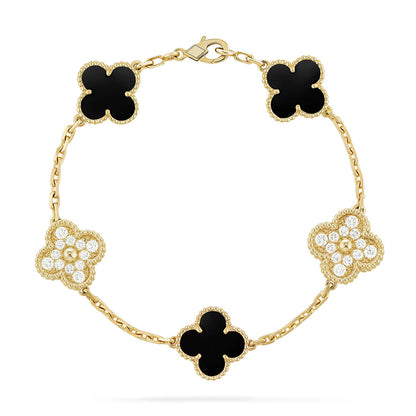 [⭐moonlume] CLOVER 5 MOTIF ONYXS BRACELET COLLECTION