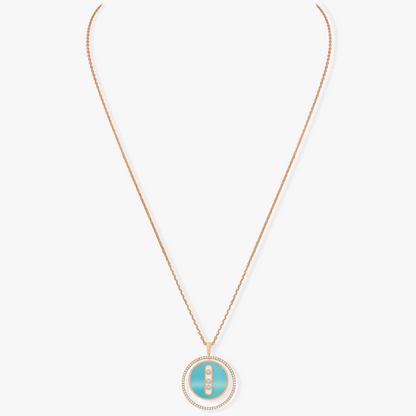 [⭐moonlume]Demo MOVE 3 DIAMONDS TURQUOISE PINK GOLD DIAMOND NECKLACE