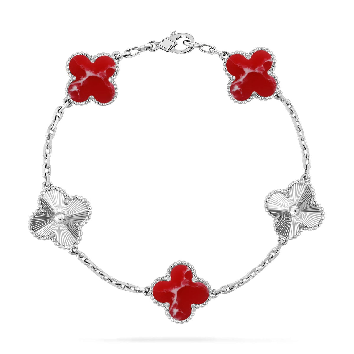 [⭐moonlume]CLOVER 5 MOTIF RED PATTERN BRACELET COLLECTION