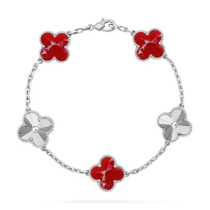 [⭐moonlume]CLOVER 5 MOTIF RED PATTERN BRACELET COLLECTION