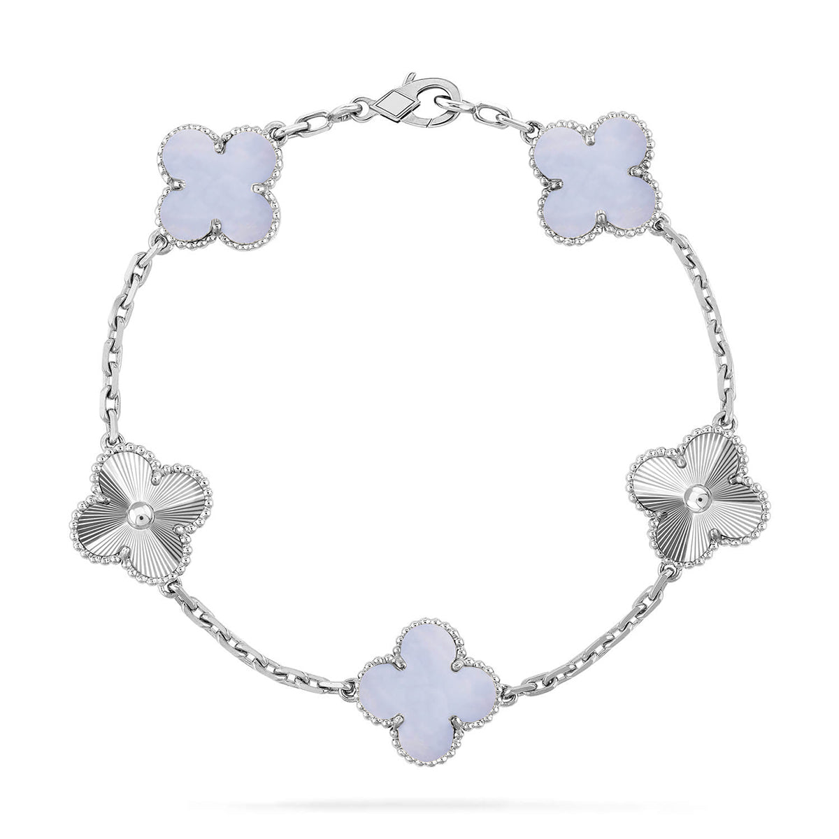 [⭐moonlume] CLOVER 5 MOTIF PURPLE CHALCEDONY BRACELET COLLECTION