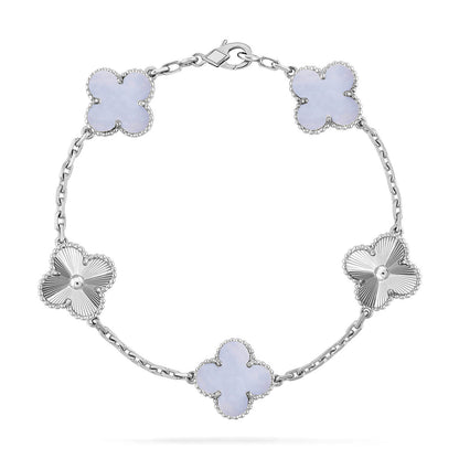 [⭐moonlume] CLOVER 5 MOTIF PURPLE CHALCEDONY BRACELET COLLECTION