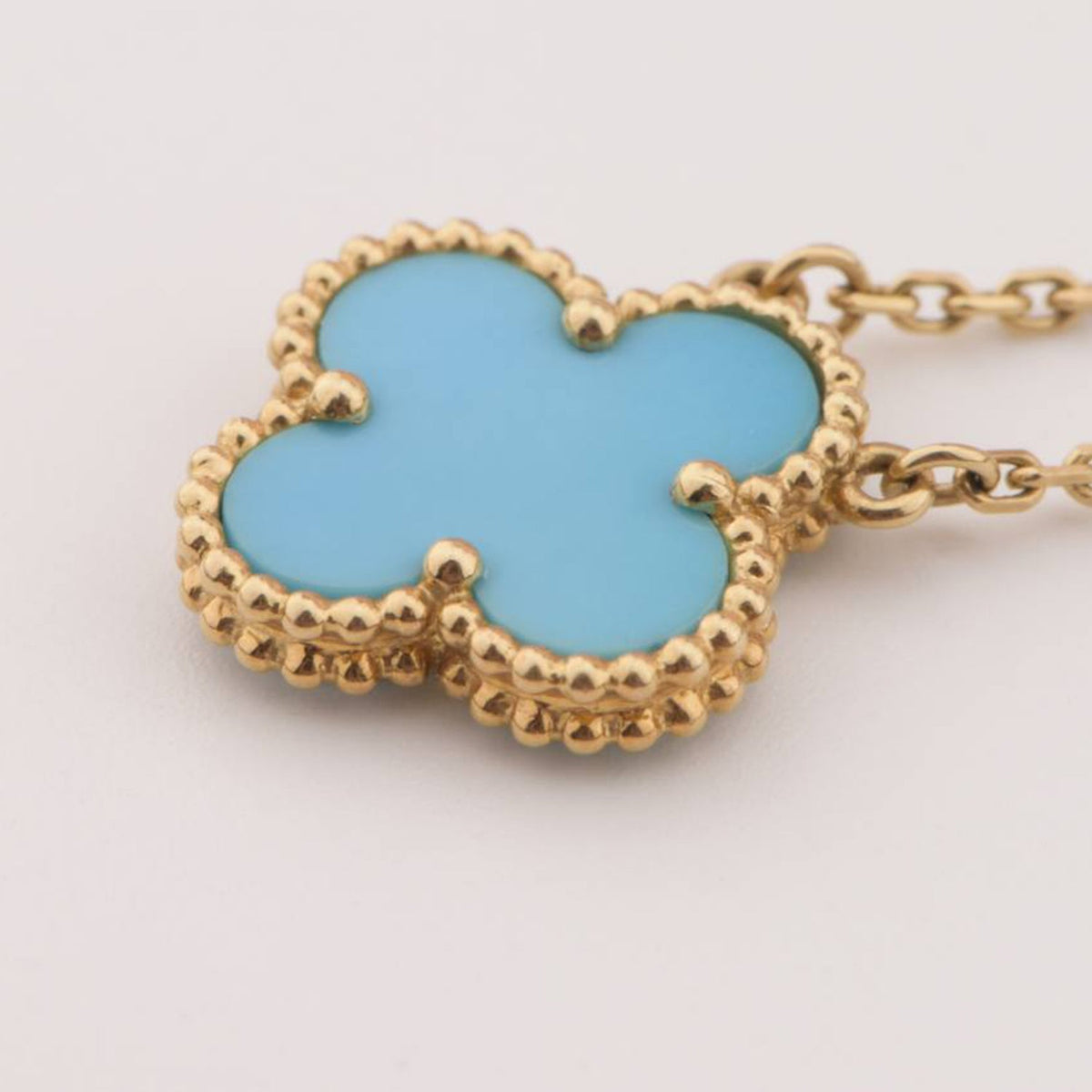 [⭐moonlume]CLOVER 15MM VINTAGE TURQUOISE NECKLACE