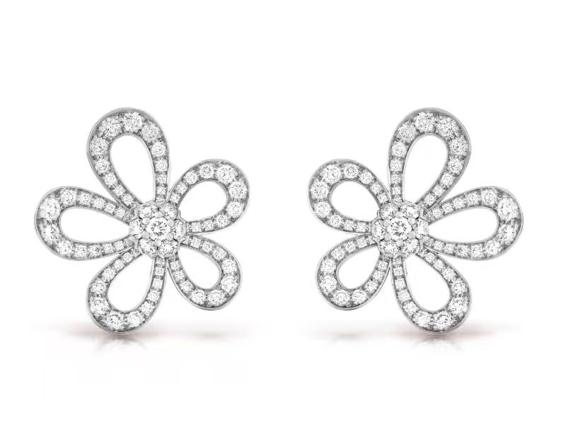 [⭐moonlume]FLOWERLACE EARRINGS FULL DIAMONDS