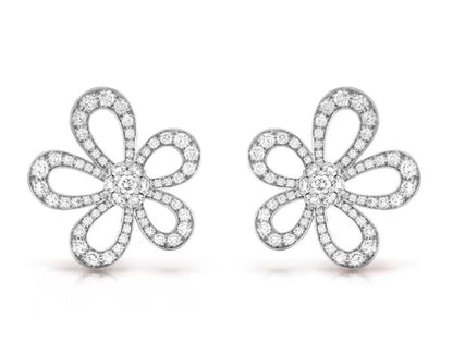 [⭐moonlume]FLOWERLACE EARRINGS FULL DIAMONDS